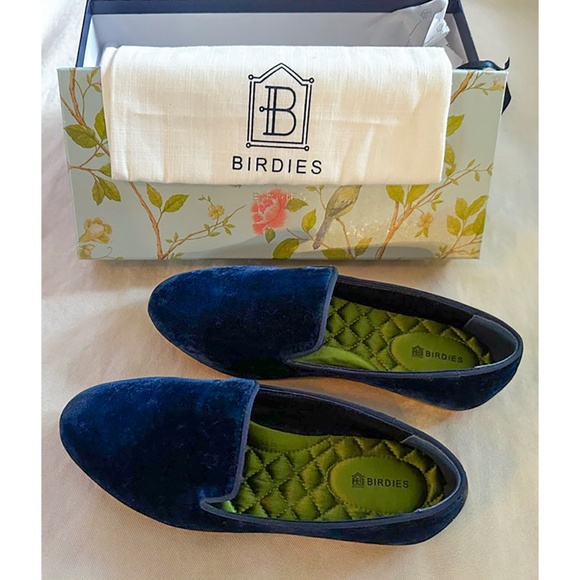 Birdies * The Starling * Midnight Blue Velvet * Size 7 NEW IN BOX - Picture 2 of 2